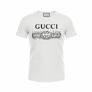 Gucci GG White Graphic Tee - relaxed fit t shirt unisex - SMALL